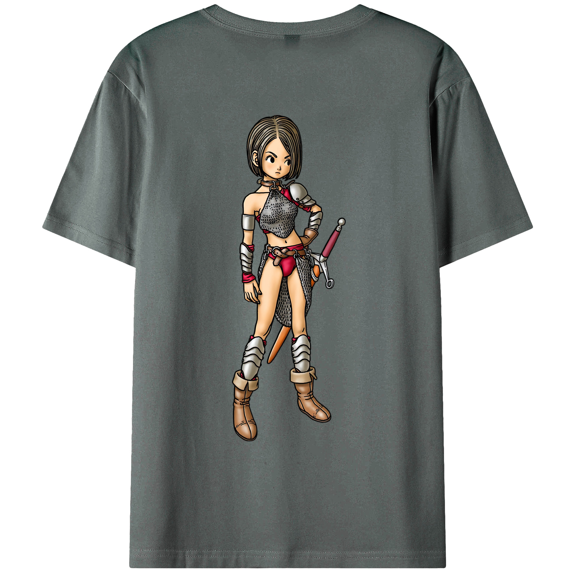 （画像用） ドラゴンクエスト Doragon Kuesuto Dragon Quest 綿100％ メンズ半袖Tシャツ（バックプリント） 通気性